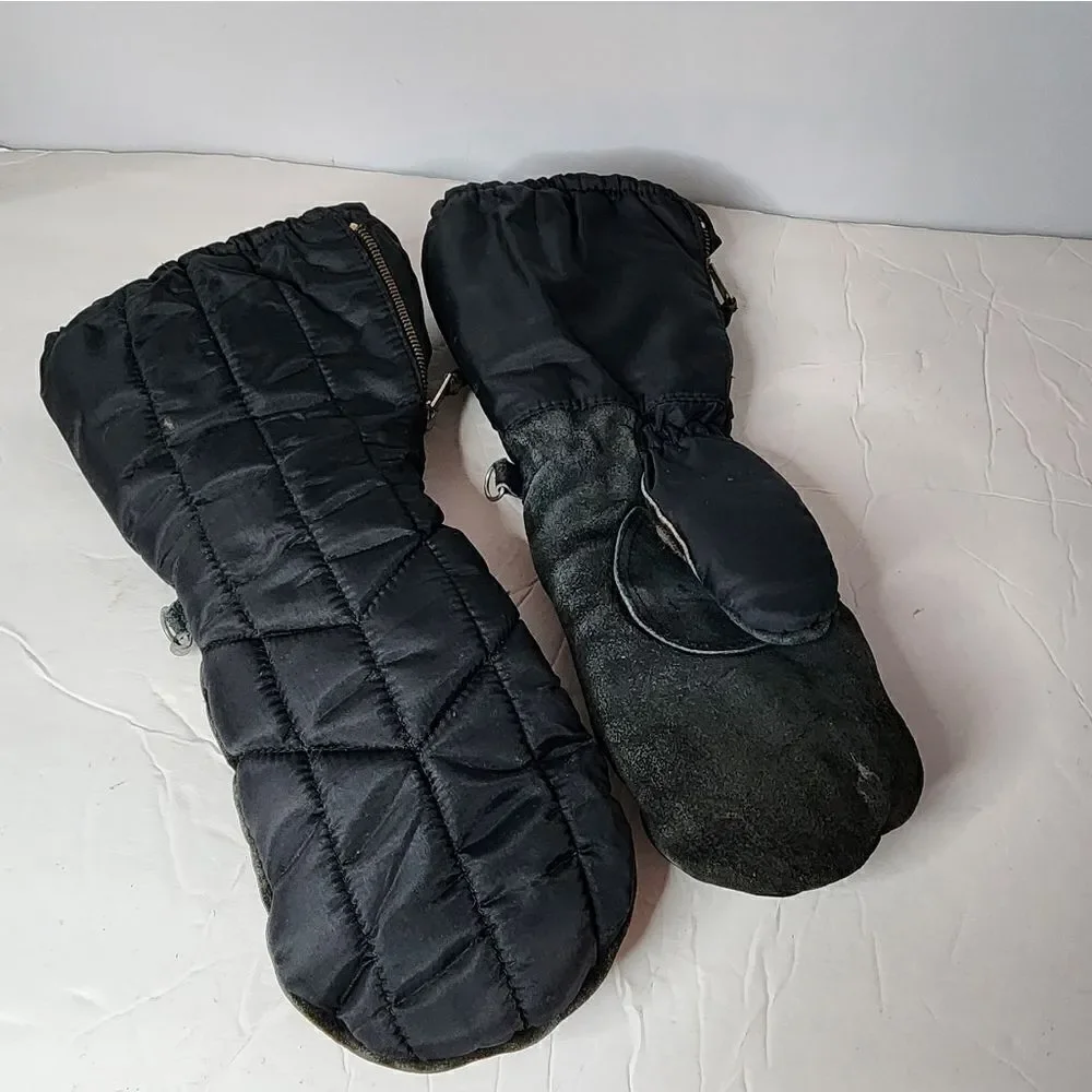 Vintage Kombi woman's mitten black one size ski snow winter